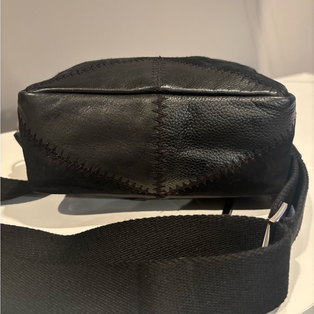 Whistles Black Quilted Patchwork Crossbody Bag - Picture 10 of 13